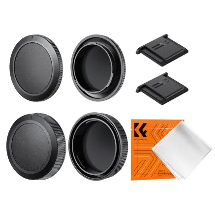 K&F Concept Canon RF Mount Body Cap 2 + Lens Rear Cap 2 + Hot Shoe Cap 2