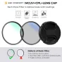 K&F Concept K&F 72MM Filtru komplekts UV+CPL+Objektīva vāciņš+3 tīrīšanas drānas