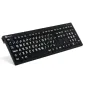 Logickeyboard XLPrint NERO ПК белый на черном UK