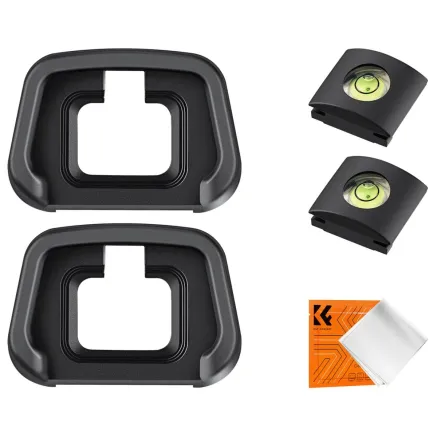 K&F Camera Viewfinder Cap*2pcs+Hot-shoe level*2pcs+Vacuum Cleaning Cloth*1,