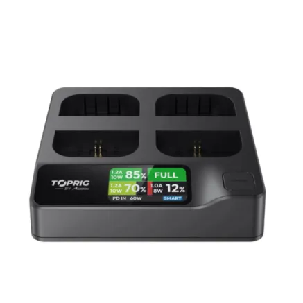 Accsoon TopRig 100W 4-Bay LP-E6 ātrais lādētājs