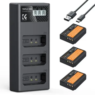 K&F Concept K&F Canon LP-E10 3x akumulatoru + lādētāja komplekts