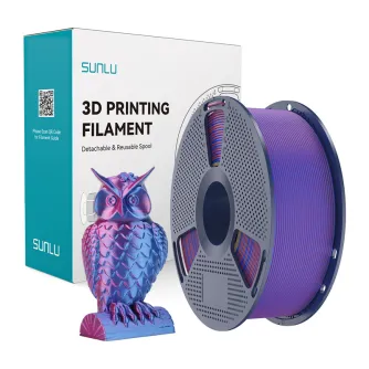 Sunlu PLA+ Silk Divkrāsu Filaments Sarkans-Zils
