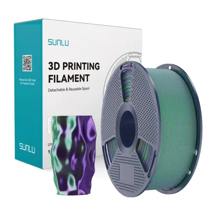 Sunlu PLA+ Silk Divkrāsu Filaments Zaļi-Violets