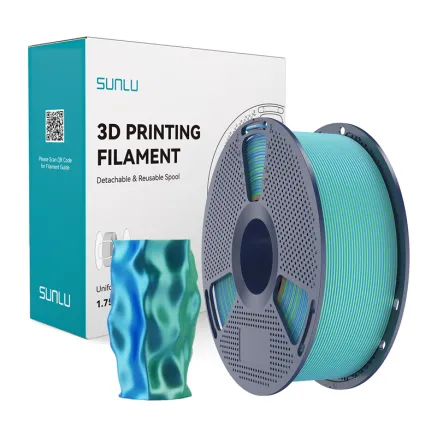 Sunlu PLA+ Silk Divkrāsu Filaments Zils-Zaļš