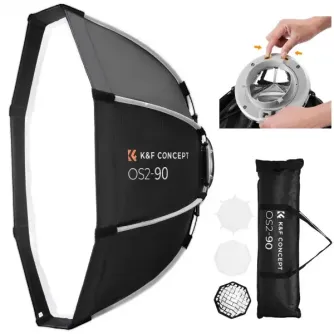 K&F Concept 90cm Flat Octagonal Softbox
