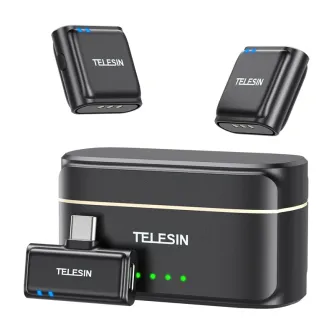 TELESIN беспроводной петличный микрофон + powerbank для телефонов (USB-C)