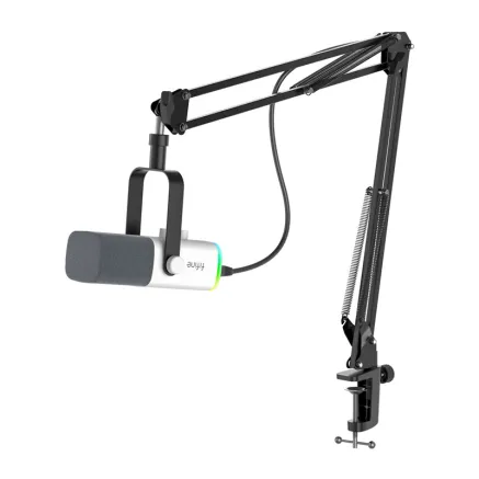 Fifine AM8TW spēļu mikrofons ar boom arm (balts)