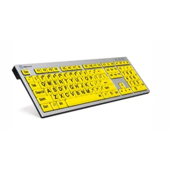 LogicKeyboard XLPrint Slim Line Black on Yellow Keyboard UK