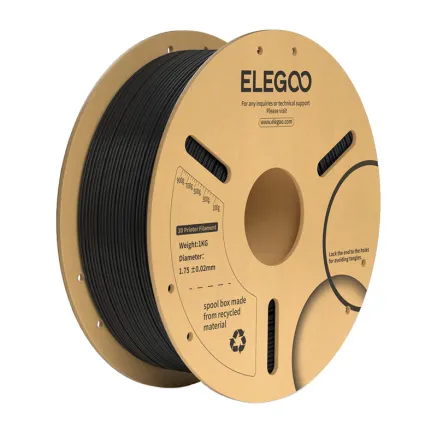 ELEGOO PLA+ Filaments Melns - Izturīgs, 1.75mm, gluda tekstūra