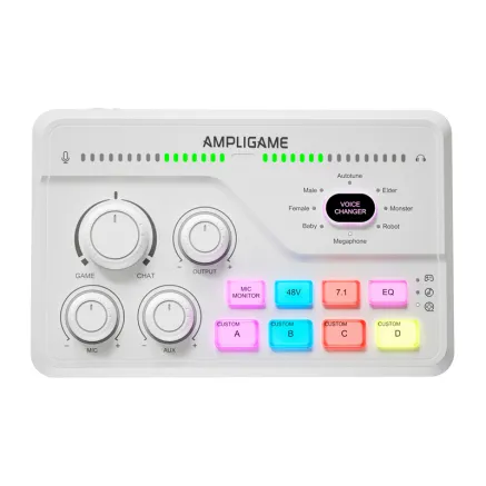 Fifine SC8W RGB игровой микшер белый