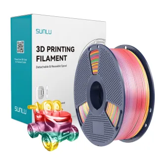 Sunlu PLA+ Silk Filament Rainbow 01 - 1.75mm, 1kg, low shrinkage, rainbow gradie