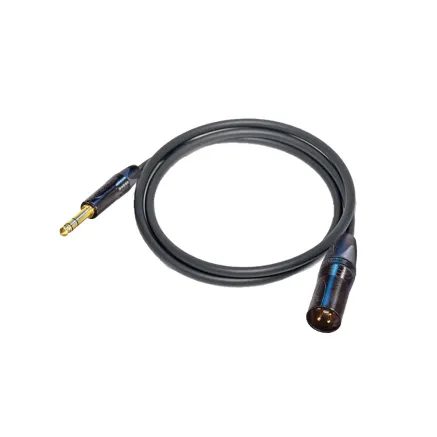 L-2E5 microphone cable 4,6mm, XLR(M) / JACK TRS (M) 0,5 m, BLK