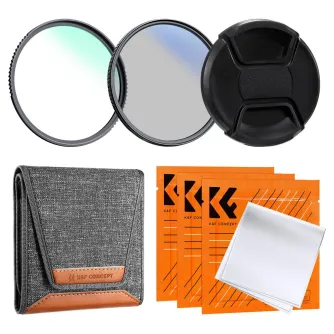 K&F Concept 52MM Lens Filter Kit UV CPL Lens Cap Cleaning Cloths