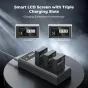 K&F Concept K&F LP-E12 Kameras Akumulators 1100mAh 3-paku Lādētājs