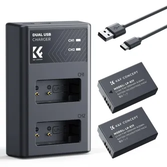 K&F Concept K&F LP-E17 1250mAh Divu Akumulatoru Lādētājs