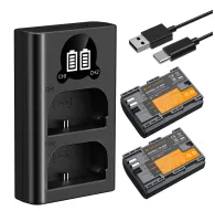 K&F Concept K&F LP-E6P Камера Аккумулятор 2400mAh 2-пак Зарядное УстройствоK&F Concept K&F LP-E6P Камера Аккумулятор 2400mAh 2-пак Зарядное Устройство
