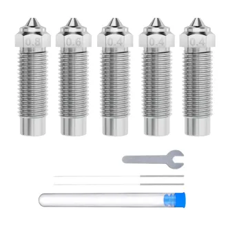 ELEGOO Neptune 4 Plus 4 Max cietā tērauda sprauslu komplekts 0.4mm x3 0.6mm 