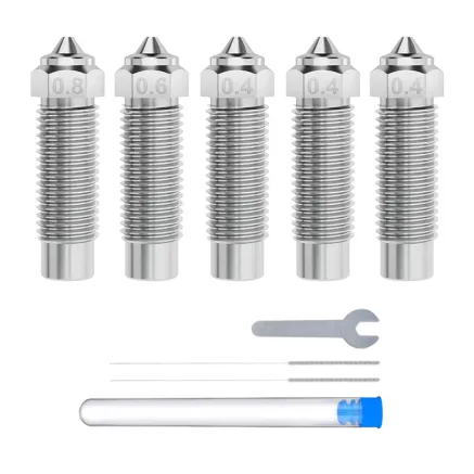 ELEGOO Neptune 4 Plus 4 Max cietā tērauda sprauslu komplekts 0.4mm x3 0.6mm 
