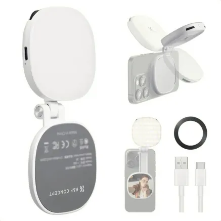 K&F Concept Magnetic Selfie Light KF34.053 - 360 rotation, CRI 95+, USB-C 