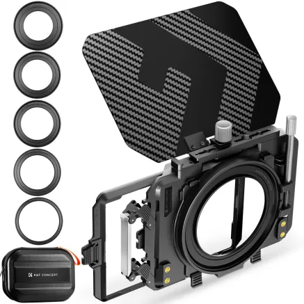 K&F Concept Matte Box Kit 5pcs Adapter Rings 67/72/77/82/95mm 2 Filter Frames