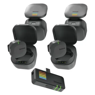 Kateluo Smove 4 - 4-channel wireless microphone system, 150m range, noise reduct