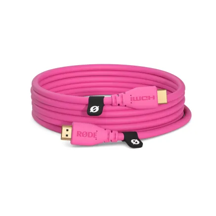 Rode HDMI CABLE 3m pink - 4K60 resolution, 18Gbps speed, professional-grade