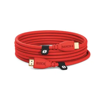 Rode HDMI CABLE 3m red - 4K60 resolution, 18Gbps speed, professional-grade