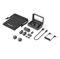 Saramonic Air 01 bezvadu mikrofonsistēma ar 48 kHz 24-bit audio, kompakts pārraidītājs ar krāsu displeju, divi uztvērēji, uzlādes korpuss, USB-C un 3.5 mm kabeļi, savīti 3.5 mm TRS kabelis, divi vējsargi, jostas klips un nēsāšanSaramonic Air 01 bezvadu mikrofonsistēma ar 48 kHz 24-bit audio, kompakts pārraidītājs ar krāsu displeju, divi uztvērēji, uzlādes korpuss, USB-C un 3.5 mm kabeļi, savīti 3.5 mm TRS kabelis, divi vējsargi, jostas klips un nēsāšan