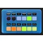 Skaarhoj Quick Pad Blue - 10 pogas, 2 enkodēri, PoE barošana
