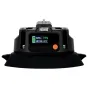 Newell Vacuum Suction Cup NL5332 black holder clamp with digital display showing 99% battery and motor off, orange power button, suction cup base, top view