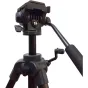Benro T980 hybrid tripod with fluid video head featuring adjustable pan bar and quick-release plate for DSLR and mirrorless cameras.