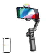 AOCHUAN XE 3-asu gimbala stabilizators ar RGB apgaismojumu, piestiprināts pie viedtālruņa profesionālai video uzņemšanai, ar regulējamu roku un saskarniAOCHUAN XE 3-asu gimbala stabilizators ar RGB apgaismojumu, piestiprināts pie viedtālruņa profesionālai video uzņemšanai, ar regulējamu roku un saskarni