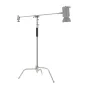 Neewer SC320 320 cm nerūsējošā tērauda C-stāvs ar pilnībā izstieptu 128 cm garu krānu un regulējamu augstumu profesionālām apgaismojuma sistēmām.