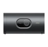 Front view of JMGO PicoPlay+ portable projector featuring a sleek design, prominent lens with 'JMGO OPTICAL SYSTEM' label, and touch control panel.Front view of JMGO PicoPlay+ portable projector featuring a sleek design, prominent lens with 'JMGO OPTICAL SYSTEM' label, and touch control panel.