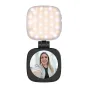 Neewer NL48B magnetic LED selfie light with 48 bright LEDs, providing even lighting for selfies and videos, featuring a built-in mirror and phone stand.