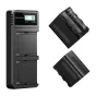 Neewer NW-F970 2-pack 7800mAh battery set with dual USB charger, LCD status display, compatible with Sony NP-F series batteries