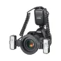 Двойная макро-вспышка Godox MF T76C для Canon с двумя независимыми головками и рассеивателями, установленная на горячий башмак камеры для точной макро-фотографии