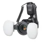 Godox Macro Twin TTL Flash Canon MF T76C ar divām regulējamām difuzorblakšņām un karstā pēda kontrolieri makrofotogrāfijai