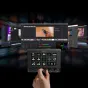 Ulanzi D200X All-in-One Creative Deck with customizable LCD keys and encoders in use for video editing workflow on multiple screens