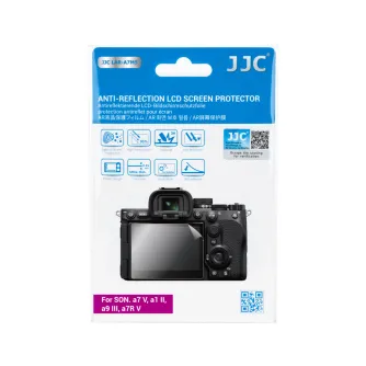 JJC LAR A7M5 anti-reflection screen protector for Sony a7 V, a1 II, a9 III, a7R V cameras in original packaging with installation accessories