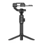 AOCHUAN S3 Gimbal ar AI sensoru, melnā modelī, ar divkameru sistēmu, pieskārienu vadības paneli un izpletnu alumīnija roku profesionālai stabilizācijai ar montētu telefonu.
