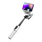 Стабилизатор AOCHUAN M1 Pro с RGB-подсветкой и креплением для смартфона, вид с выдвинутой ручкой и встроенными RGB-светодиодами для видеосъемки