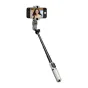 AOCHUAN M1 Pro gimbal with RGB lighting in action, smartphone mounted for selfie recording with AI tracking and 360-degree rotation
