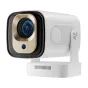 Проектор Magcubic HY310 с разрешением 1080p и операционной системой Android 14 - вид спереди и сбоку, подчеркивающий дизайн объектива и сенсора