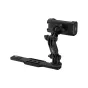 JJC HG UN1 cold shoe extension bracket mounted on a phone mount, featuring Arca-style quick release and 1/4-inch threaded holes for accessories.