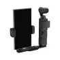JJC HG UN1 phone mount with cold shoe extension for DJI Osmo Pocket, featuring a smartphone holder and action camera bracket for versatile dual-device setup