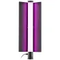 Westcott Ice Light 3 RGBWW LED panel with battery grip, emitting a soft pink-purple light for professional photography and video lighting