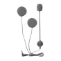 Наушники EJEAS HIFI-M для мотошлема с разъемом 3.5mm для интеркома V6pro+, комплект из трех круглых черных амбушюр и прочных проводов для четкого звука и стабильной связи