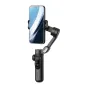 AOCHUAN X Pro Standard Gimbal with smartphone mounted, showcasing sleek black design, OLED screen, and articulated arm for professional stabilization